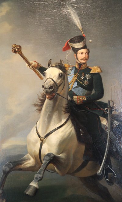 "Porträtt av tsesarevitj Alexander Nikolajevitj till häst", 1850-talet av Egor Botman