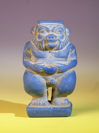 Statyett av Bes (keramik) av Egyptian