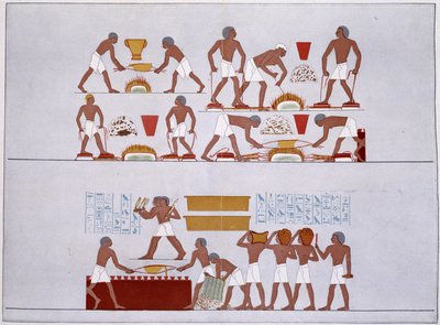 Workshop för Rothennou Gold Founders - faksimil av fresker av Karnak-templet, i "History of Egyptian Art"" av Prisse d