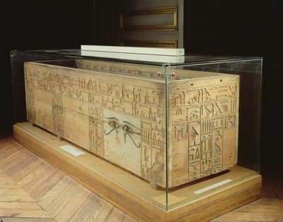 Sarkofag av Nakhti, kansler under Sesostris I:s regeringstid (c.1956-c.1911 f.Kr.) från Assiut, Middle Kingdom (trä) av Egyptian 12th Dynasty
