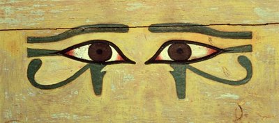 Udjat Eyes on a Coffin, Middle Kingdom (trä och färg) av Egyptian 12th Dynasty