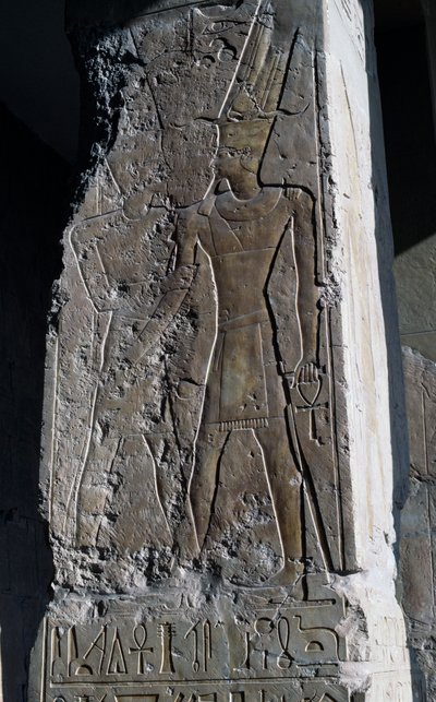 Basrelief, Drottning Hatshepsuts dödstempel, Djeser-Djeseru (det allra heligaste), Deir el-Bahri, Luxor, Thebe (UNESCO:s världsarvslista) av Egyptian 18th Dynasty