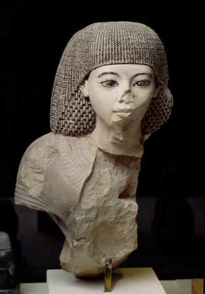 Byst av den kungliga skribenten, Meniou, Nya kungariket, ca 1391-53 f.Kr. (kalksten) av Egyptian 18th Dynasty