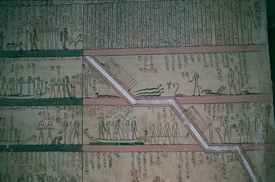 Egypten, Luxor, Konungarnas dal, Thutmosis III:s grav, fresker i gravkammare av Egyptian 18th Dynasty