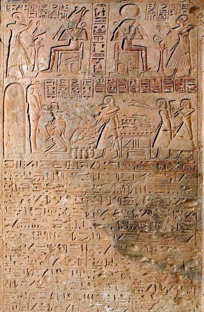 Egyptisk antiken: scener av dyrkan. Kheruefs grav av Egyptian 18th Dynasty