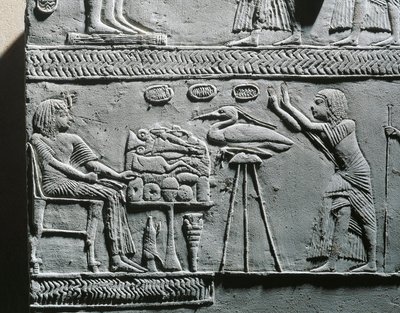 Horemheb äter begravningsmåltid, relief från Horemhebs grav i Saqqara av Egyptian 18th Dynasty