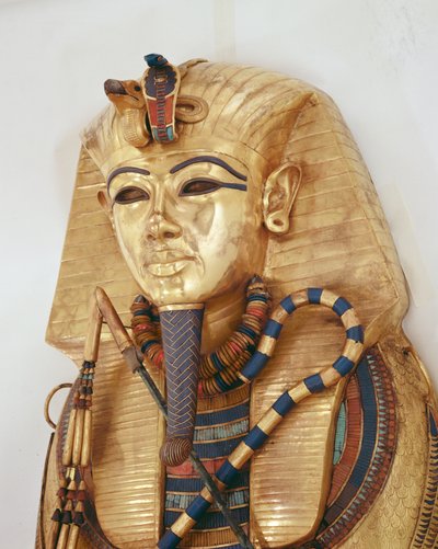 Kungens innersta kista, Tutankhamons grav (ca 1370-1352 f.Kr.) Nya kungariket (guld inlagt med halvädelstenar) av Egyptian 18th Dynasty