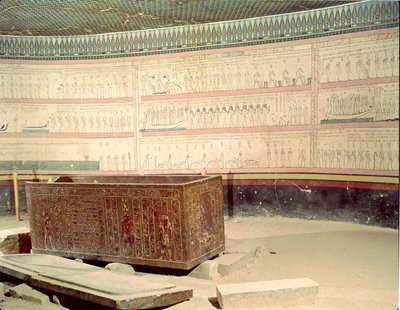 Interiör av Tuthmosis III:s grav (c.1490-39 f.Kr.) Nya kungariket av Egyptian 18th Dynasty