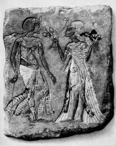 Kung Amenofis IV av Egypten och hans fru av Egyptian 18th Dynasty