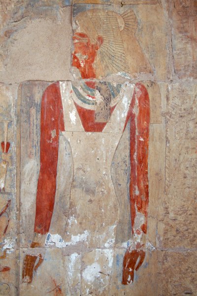Målad relief, Hatshepsuts dödstempel, Deir el-Bahri, thebansk nekropol (UNESCO:s världsarvslista) av Egyptian 18th Dynasty