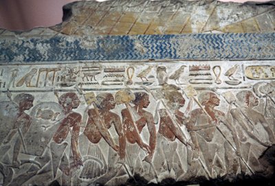 Relief av militärparad av Egyptian 18th Dynasty