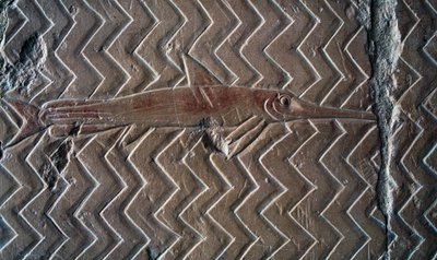 Framställning av fisk, scener från kungariket Punt, södra väggen i den centrala kolonnaden, Hatshepsuts begravningstempel, Deir el-Bahari, Luxor, Thebe (Unescos världsarvslista av Egyptian 18th Dynasty