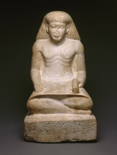 Scribestaty av Amunhotep, son till Nebiry, ca 1426-1400 f.Kr. (kalksten) (se 200932) av Egyptian 18th Dynasty
