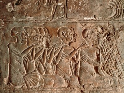 Sångare och harpspelare, avlastning av Egyptian 18th Dynasty
