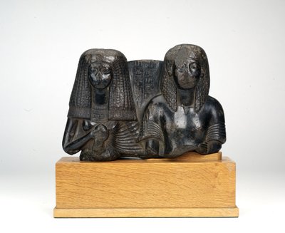 Statyett av militärofficeren Huy och hans hustru Nay, Amuns sångerska, Nya riket (steatit) av Egyptian 18th Dynasty