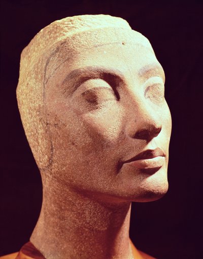 Oavslutad chef för Nefertiti, Nya kungariket, ca 1365-49 f.Kr. (kvartsit) av Egyptian 18th Dynasty