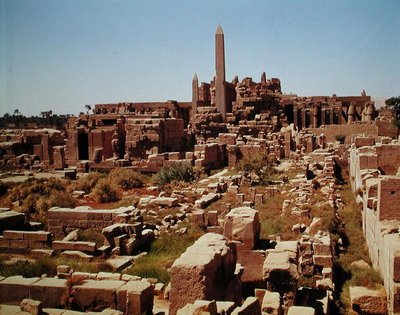 Utsikt över Amuns tempel, Nya kungariket av Egyptian 18th Dynasty