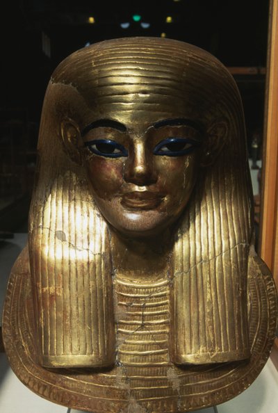 Yuys dödsmask, från Yuya Tjuyas grav, Konungarnas dal, Egypten, Egyptisk civilisation, Nya riket, XVIII:e dynastin av Egyptian 18th Dynasty