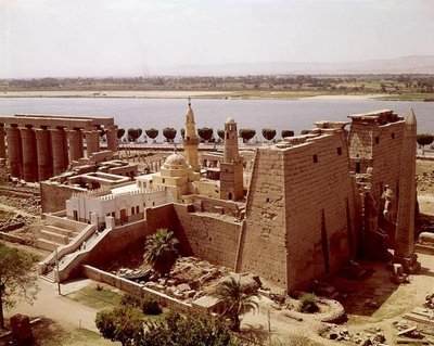 Flygfoto över templet av Egyptian 19th Dynasty