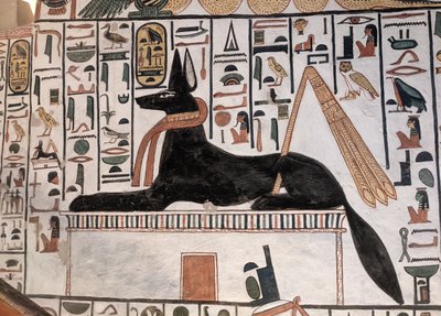 Anubis Tomb Nefertari (väggmålning) av Egyptian 19th Dynasty