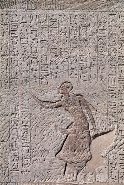 Basrelief från Hathors lilla tempel, tillägnat drottning Nefertari, Abu Simbel (UNESCO:s världsarvslista) av Egyptian 19th Dynasty