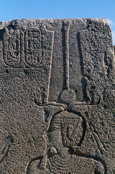 Block med reliefer och inskriptioner av Ramses II, Amuns stora tempel, Tanis, Egypten, Egyptisk civilisation, Nya riket, XIX:e dynastin av Egyptian 19th Dynasty