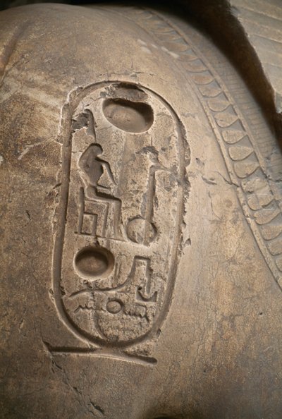 Kartusch på armen, gravyr från Ramses II:s koloss, Memphis (UNESCO:s världsarvslista) av Egyptian 19th Dynasty