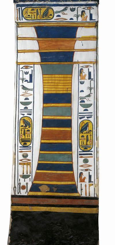 Egypten, Thebe, Luxor, Drottningarnas dal, Nefertaris grav, Djed-pelare som representerar Osiris ryggrad som bär uppståndelsens benmärg inom, från 19:e dynastin av Egyptian 19th Dynasty