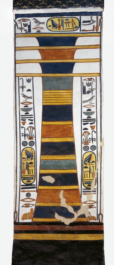 Egypten, Thebe, Luxor, Drottningarnas dal, Nefertaris grav, Djed-pelare som representerar Osiris ryggrad som bär uppståndelsens benmärg inom, från 19:e dynastin av Egyptian 19th Dynasty