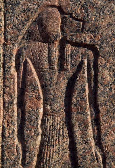 Inskription och relief av Anubis och en annan gud, Amenhoteps sarkofag, Memphis (Unescos världsarvslista) av Egyptian 19th Dynasty
