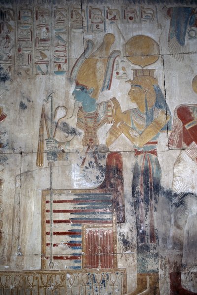 Målad relief, Osiris kapell, Seti I:s tempel av Egyptian 19th Dynasty