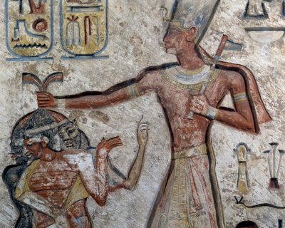 Ramses II håller fångar i håret, Detalj, Egyptisk civilisation, Nya riket, XIX:e dynastin av Egyptian 19th Dynasty