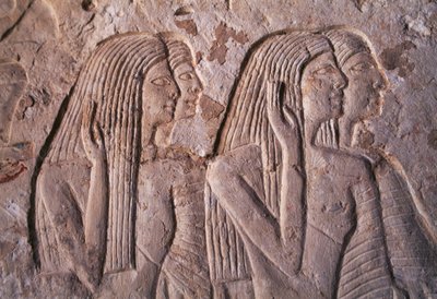 Relief föreställande grupp av kvinnor, Leteyas grav, Saqqara, Egypten, Egyptisk civilisation, Nya riket, XIX:e dynastin av Egyptian 19th Dynasty
