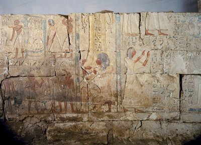 Relief från Netcherouymes grav, viktig tjänsteman hos Ramses II, Saqqara, Ramses II:s regeringstid. Egyptisk civilisation, Nya riket, XIX:e dynastin av Egyptian 19th Dynasty