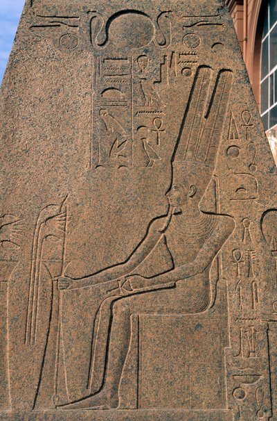 Relief från Ramses II:s obelisk i trädgården till Egyptiska museet i Kairo, Egypten, Egyptisk civilisation, Nya riket, XIX:e dynastin av Egyptian 19th Dynasty