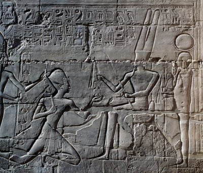 Seti I:s fälttåg i Syrien och Palestina, relief, norra ytterväggen i Stora hypostylhallen, Karnaks tempelkomplex (Unescos världsarvslista av Egyptian 19th Dynasty