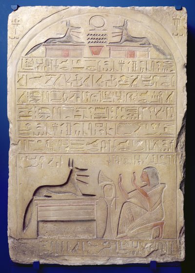 Stela of General Kasa, New Kingdom, c.1294-c.1279 BC (målad kalksten) av Egyptian 19th Dynasty
