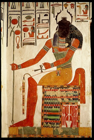 Guden, Khepri, från graven av Nefertari, New Kingdom (väggmålning) av Egyptian 19th Dynasty