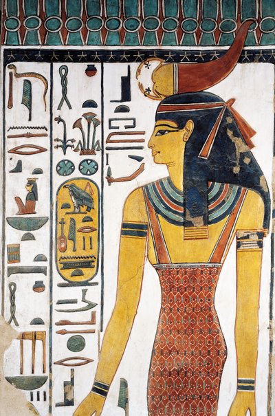 Gudinnan Selkis, fresk, ingång till vestibulen, Nefertaris grav (QV66), Drottningarnas dal, Thebe (Unescos världsarvslista av Egyptian 19th Dynasty