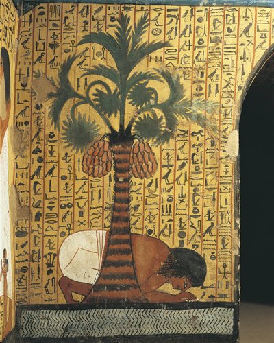 Pashedus grav, väggmålning av man som ber av Egyptian 19th Dynasty