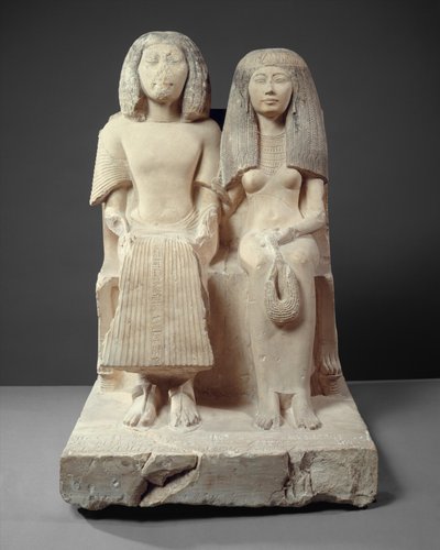 Yuny and His Wife Renenutet, ca 1280 f.Kr. (målad kalksten) av Egyptian 19th Dynasty