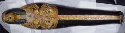 Inre lock av mumin av Nesyamun, möjligen hittat i Deir El-Bahri, New Kingdom, ca 1100 f.Kr. (målat trä) av Egyptian 20th Dynasty