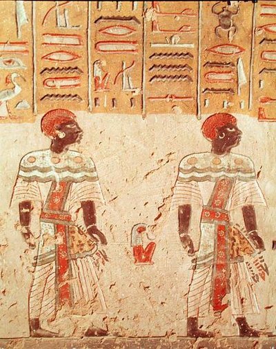 Nubier, från Ramses III:s grav (ca 1184-1153 f.Kr.) Nya kungariket av Egyptian 20th Dynasty