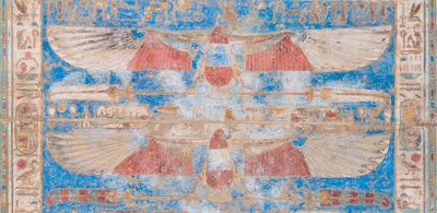 Målad reliefbild på valvet av Egyptian 20th Dynasty