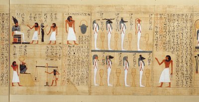 Mytologisk papyrus av Imenemsaouf, tredje mellanperioden, c.1000 f.Kr. (målad papyrus) (detalj) av Egyptian 21st Dynasty