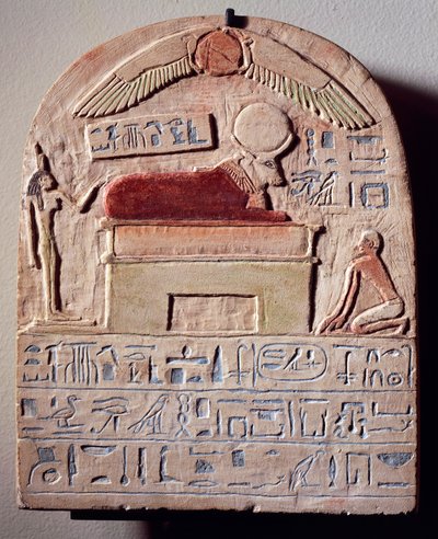 Målad kalkstensstele av guden Apis av Egyptian 21st Dynasty