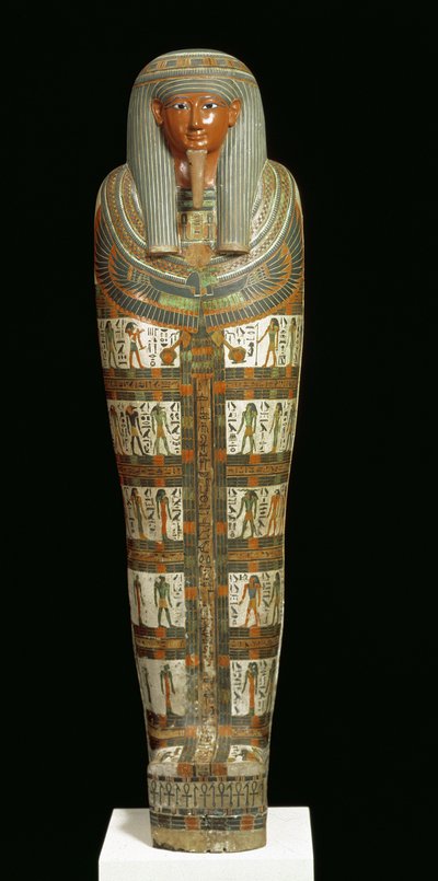 Mumiekartonnage av Nespanetjerepenere, möjligen från Thebe, tredje mellanperioden (målat linne eller papyrus blandat med gips) (för detaljer se 104180) av Egyptian 22nd Dynasty
