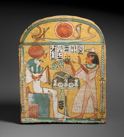 Stela av Aafenmut, från Thebe, sen period, c.924-889 f.Kr. (målat trä) av Egyptian 22nd Dynasty