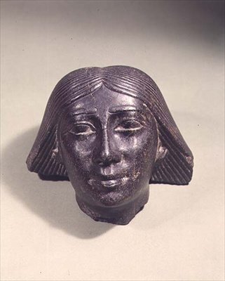 Huvud för en man, förmodligen en hög tjänsteman, c.700 f.Kr. (granit) av Egyptian 25th Dynasty