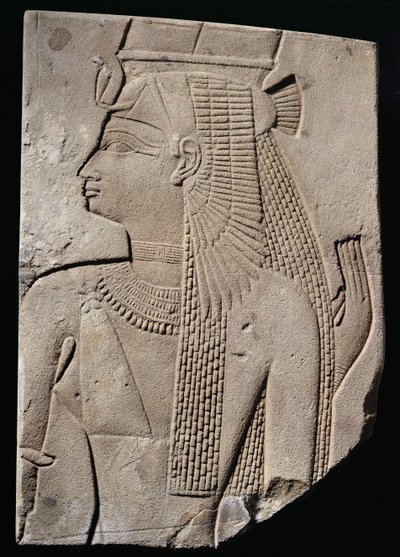 Relief av en gudomlig gemål, sen period, c.780-656 f.Kr. (sandsten) av Egyptian 25th Dynasty